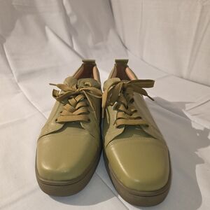 Christian Louboutin Olive Green Loafers Made With Calf Leather, Sz 44/11 Mens